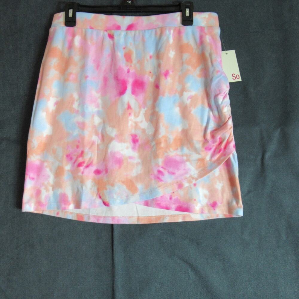 So Skirt Women XL Multicolor Wrap Shirring Active Golf Tennis Beach Vacation NWT